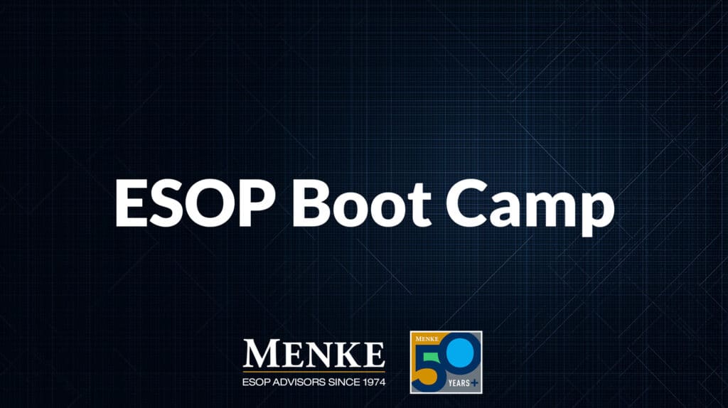 ESOP Boot Camp executive curriculum on employee ownership by Menke